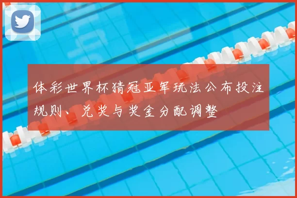 体彩世界杯猜冠亚军玩法公布投注规则、兑奖与奖金分配调整